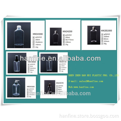 Factory sale PET bottle for shampoo/100ml-500ml/empty bottle/shenzhen factory